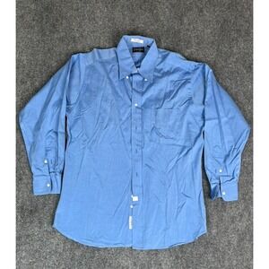 Gitman Bros Button-Down Blue Cotton Pocket Shirt Long Sleeve Size 15.5/33